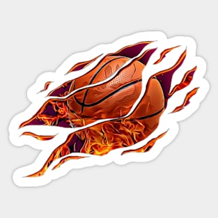 Basketball Flames Sticker